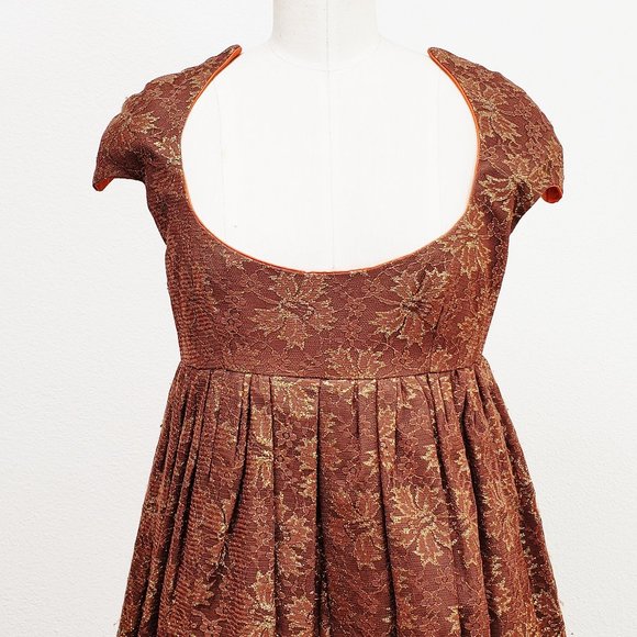 LA Designer Merlin Castell Evening cocktail Dress Baby Doll cut Sz Small - Picture 3 of 8